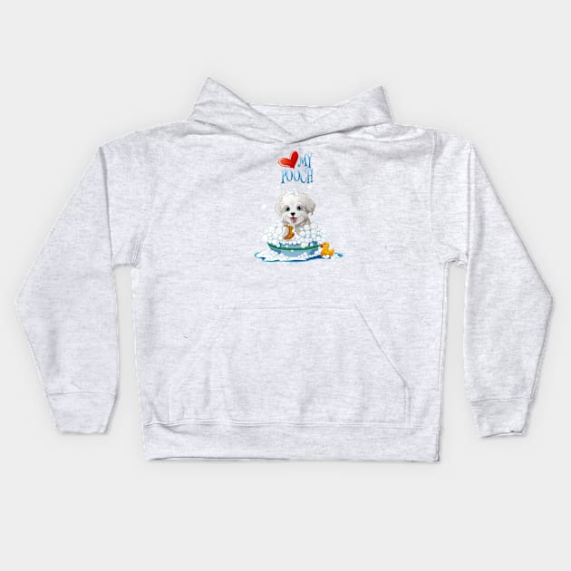 Love My Pooch Kids Hoodie by angelwhispers